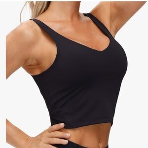 THE GYM PEOPLE Womens' Sports Bra Longline Wirefree Padded with Small Support
